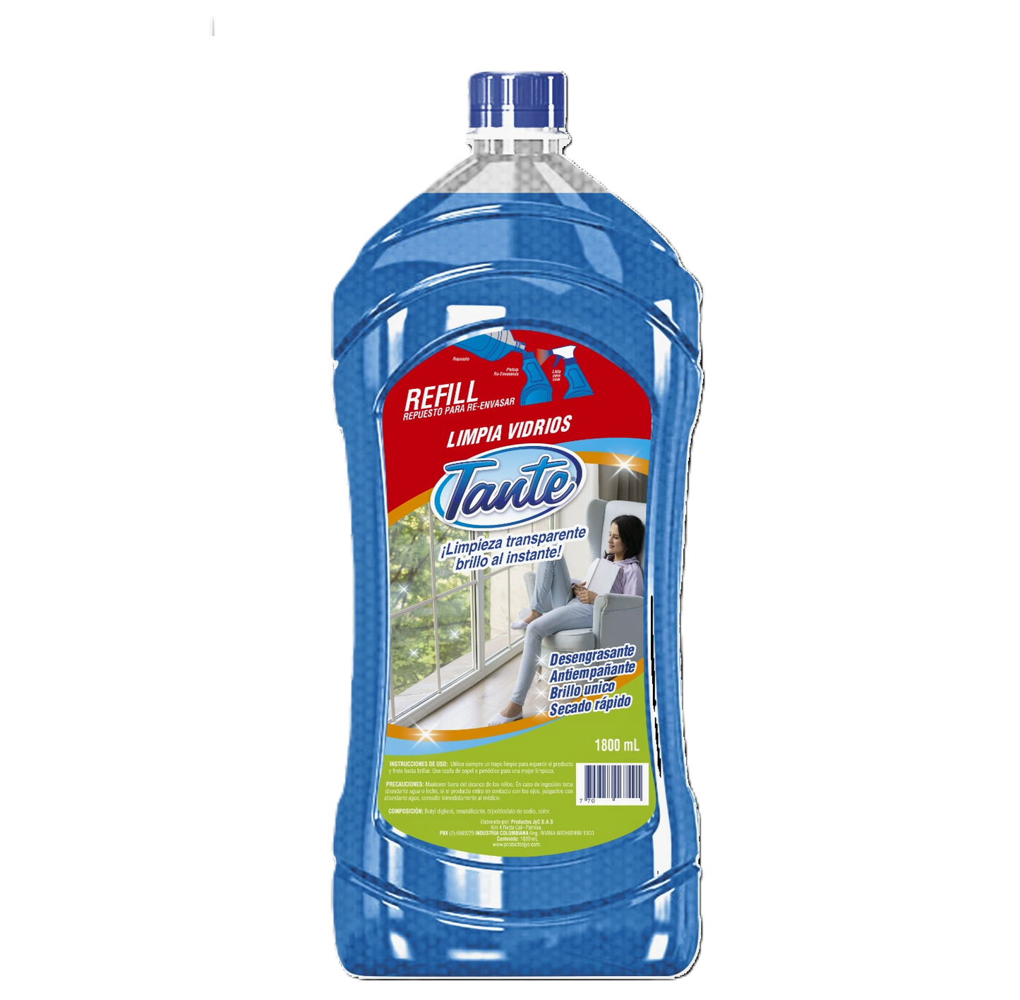 LIMPIAVIDRIOS REFILL X 1800 ML